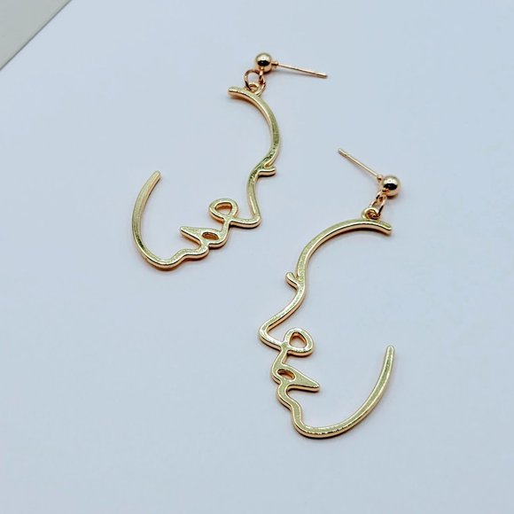 5 for $25 Picasso Face Drop Statement Earrings - Picture 4 of 5